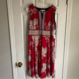 Studio One Red Paisley Patterned Dress NWT 10P